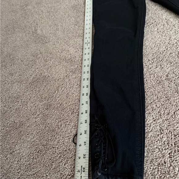 Vanilla Star Jeans Women Size 3 Junior Black Skinny Stretchy Lace Ankle Pants - Picture 7 of 13